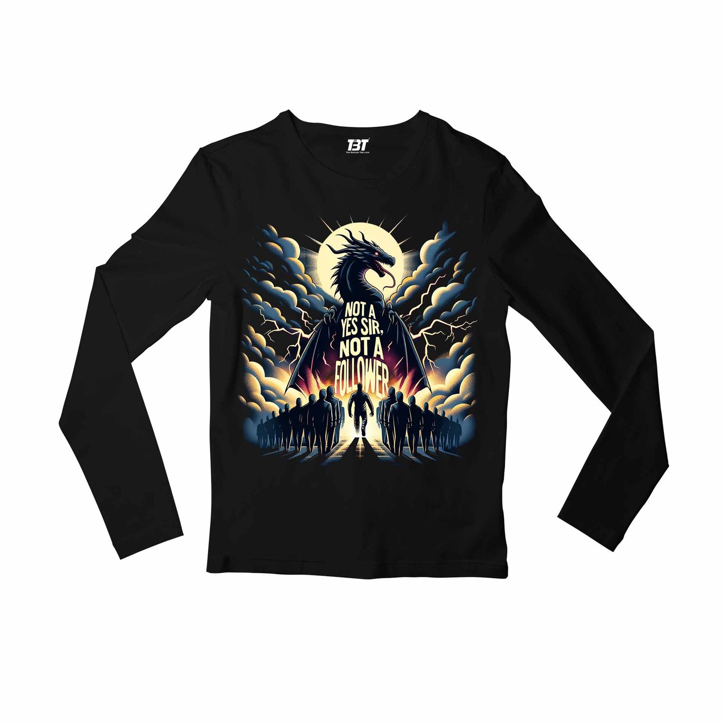 imagine dragons not a yes sir, not a follower full sleeves long sleeves music band buy online india the banyan tee tbt men women girls boys unisex black