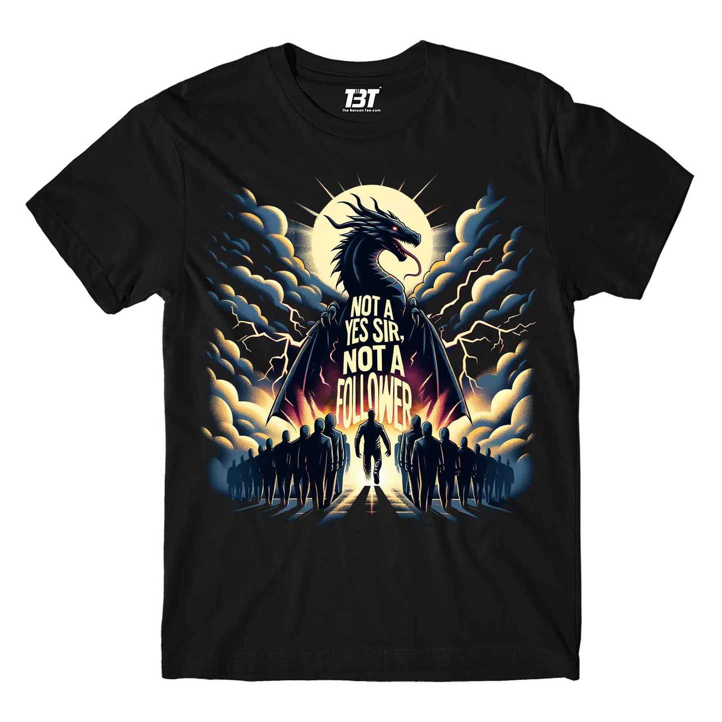 imagine dragons not a yes sir, not a follower t-shirt music band buy online india the banyan tee tbt men women girls boys unisex black
