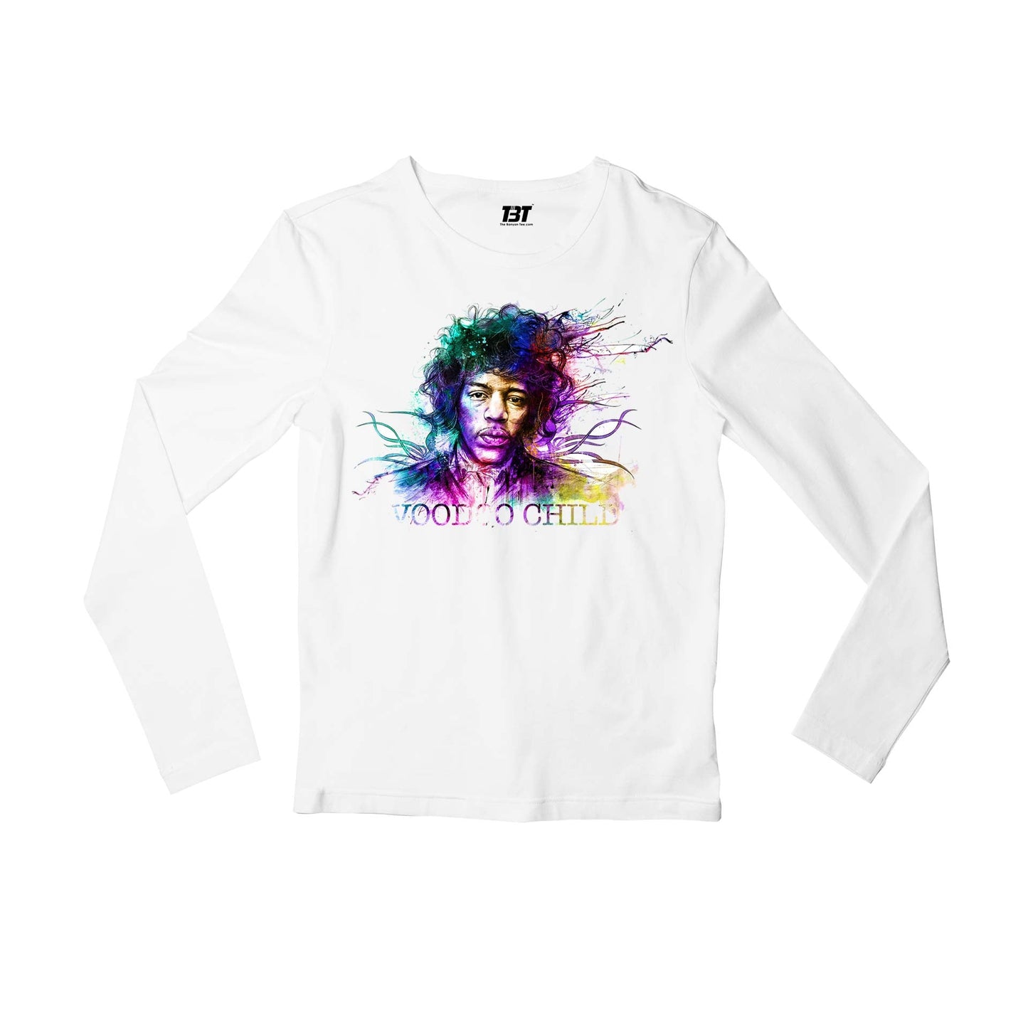 jimi hendrix voodoo child full sleeves long sleeves music band buy online india the banyan tee tbt men women girls boys unisex white