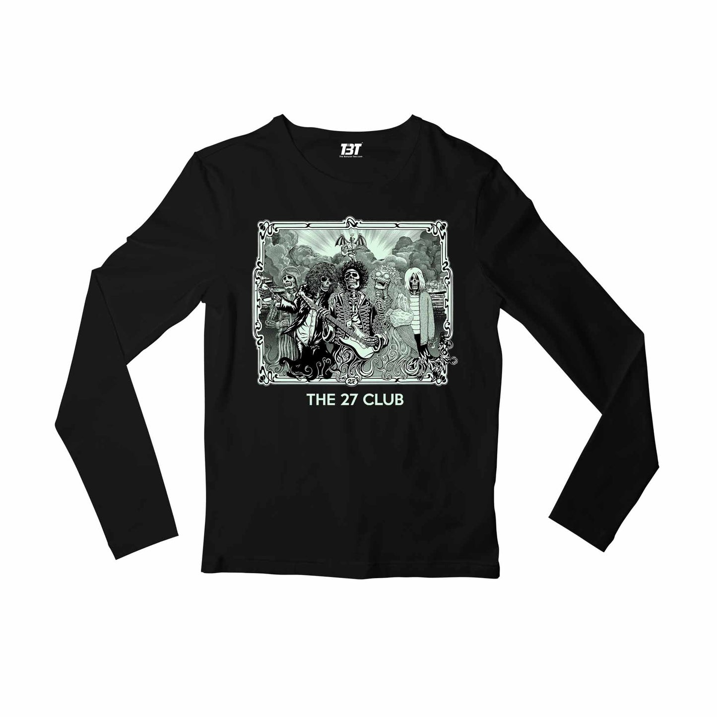 jimi hendrix the 27 club full sleeves long sleeves music band buy online india the banyan tee tbt men women girls boys unisex black