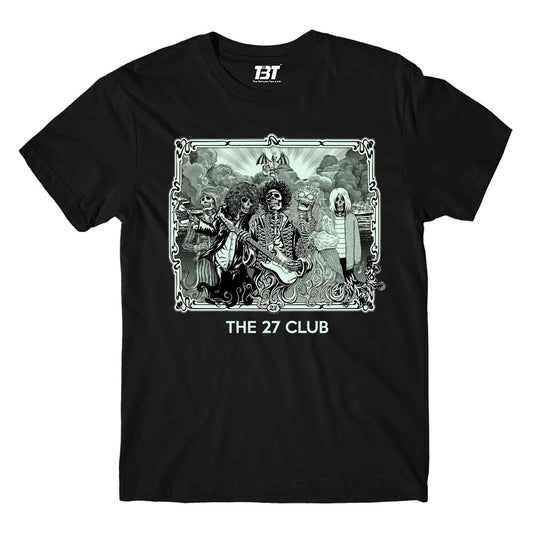 jimi hendrix the 27 club t-shirt music band buy online india the banyan tee tbt men women girls boys unisex black