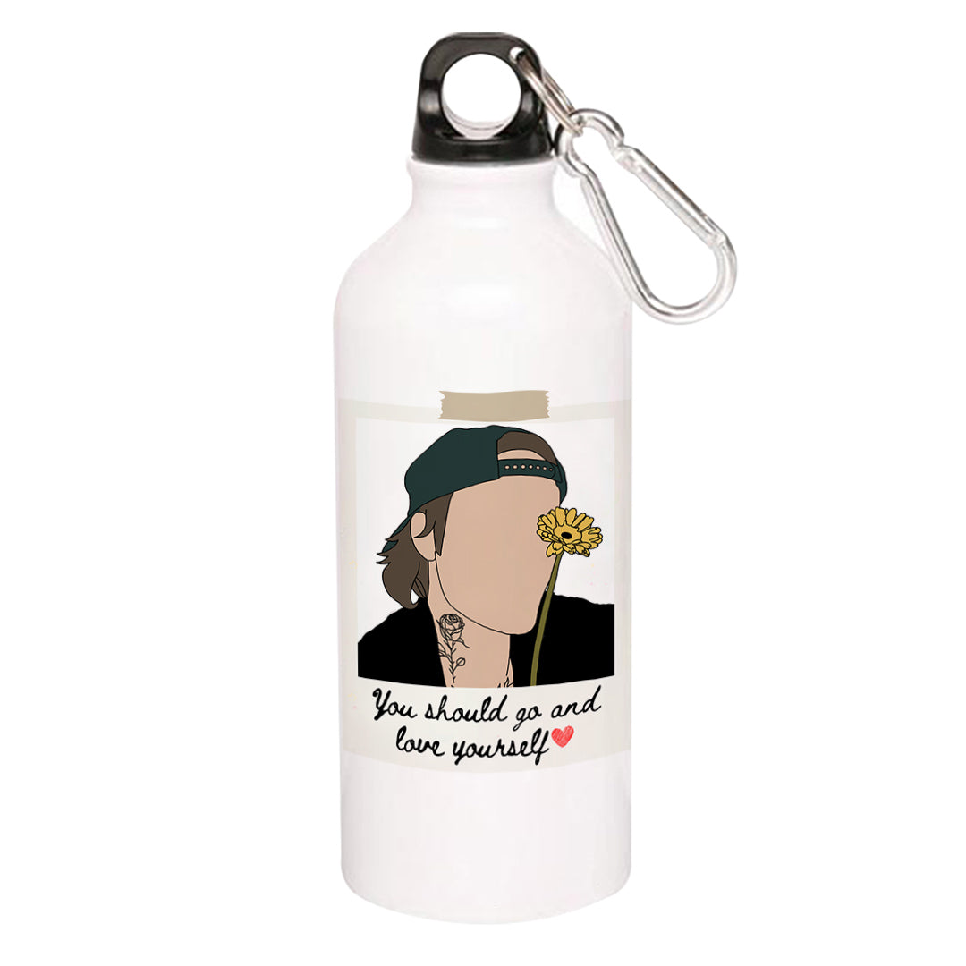 justin bieber love yourself sipper steel water bottle flask gym shaker music band buy online india the banyan tee tbt men women girls boys unisex