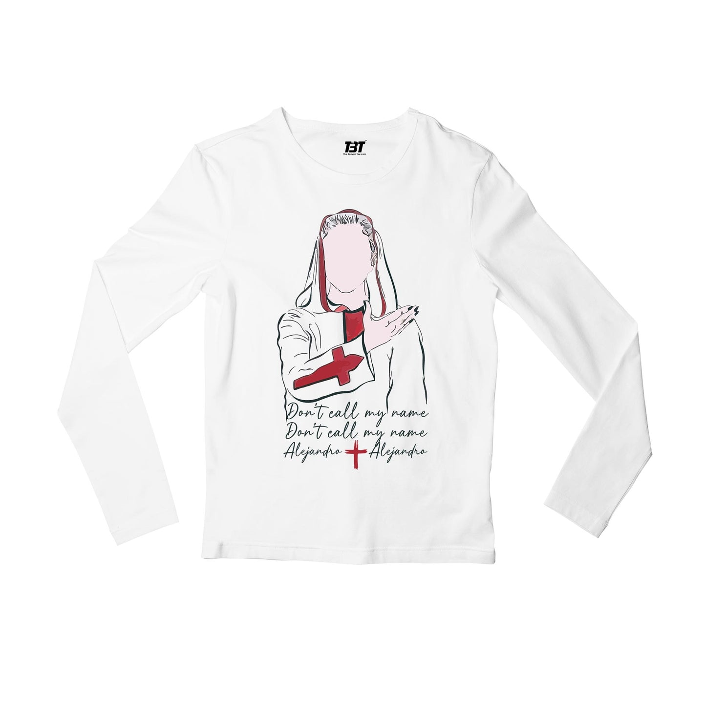 lady gaga alejandro full sleeves long sleeves music band buy online india the banyan tee tbt men women girls boys unisex white