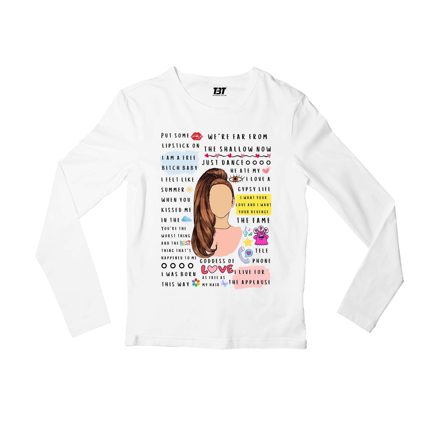lady gaga gagaverse full sleeves long sleeves music band buy online india the banyan tee tbt men women girls boys unisex white