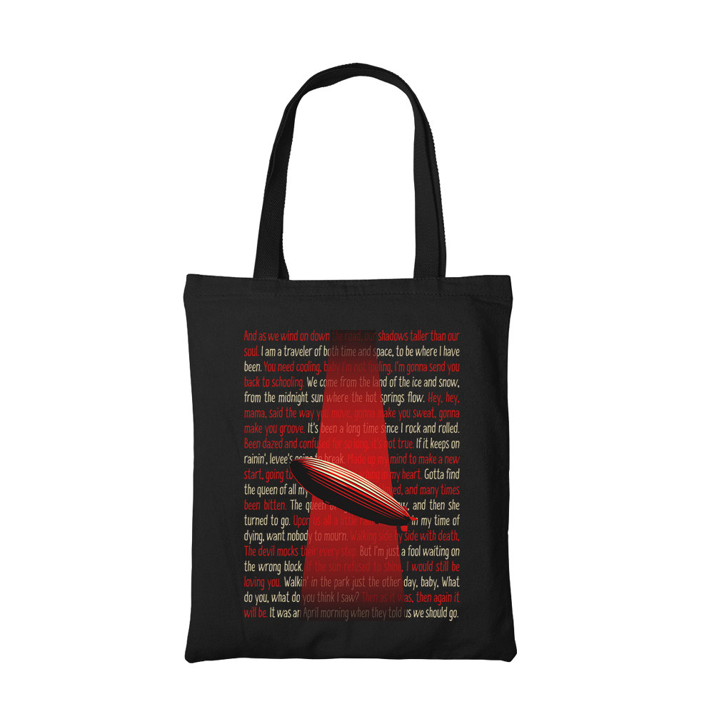 led zeppelin zeppelin verses tote bag cotton printed music band buy online india the banyan tee tbt men women girls boys unisex