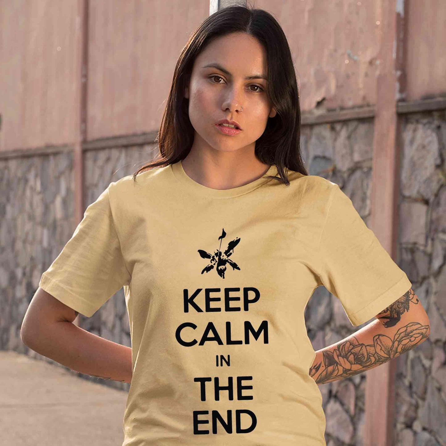 linkin park keep calm t-shirt music band buy online india the banyan tee tbt men women girls boys unisex beige