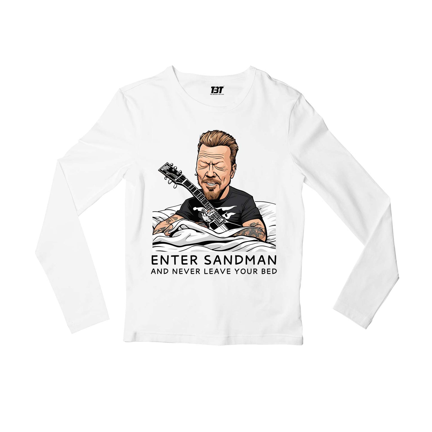 metallica enter sandman full sleeves long sleeves music band buy online india the banyan tee tbt men women girls boys unisex white