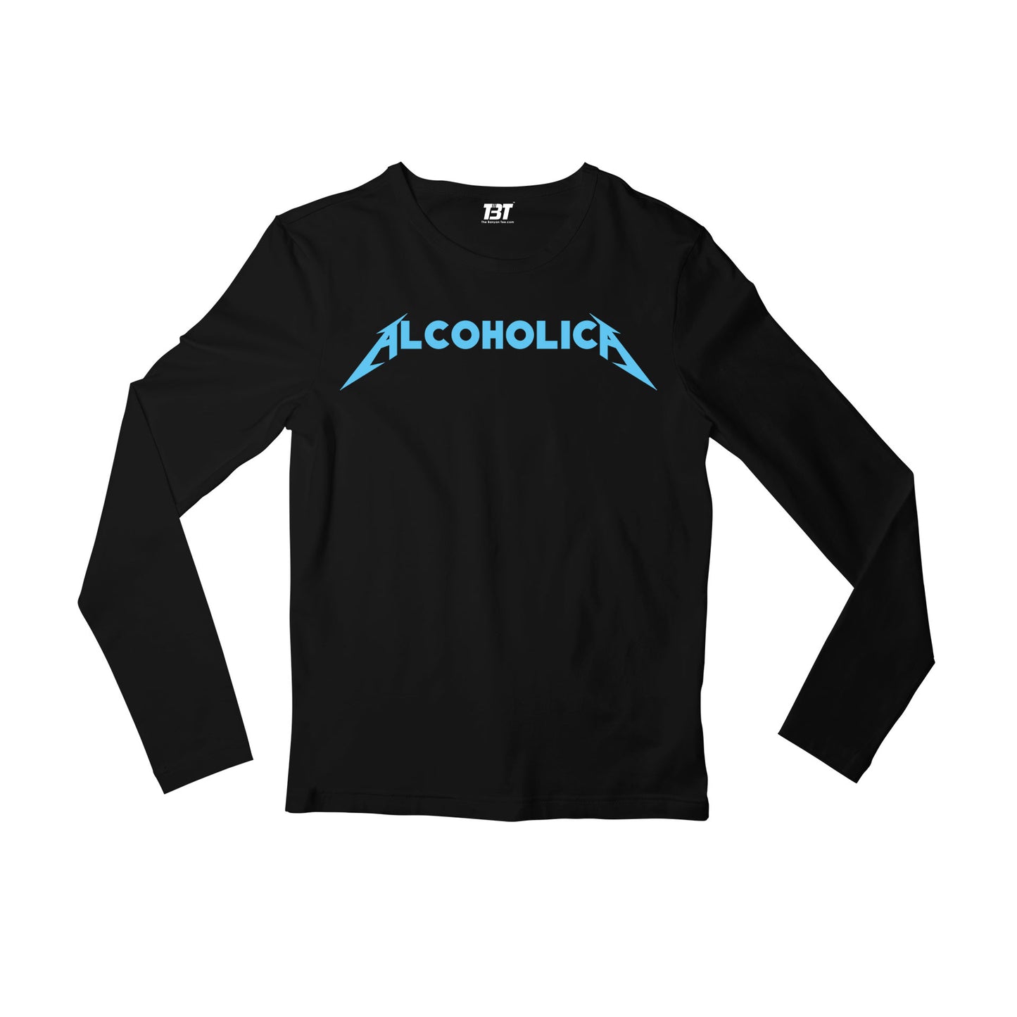 metallica alcoholica full sleeves long sleeves music band buy online india the banyan tee tbt men women girls boys unisex black