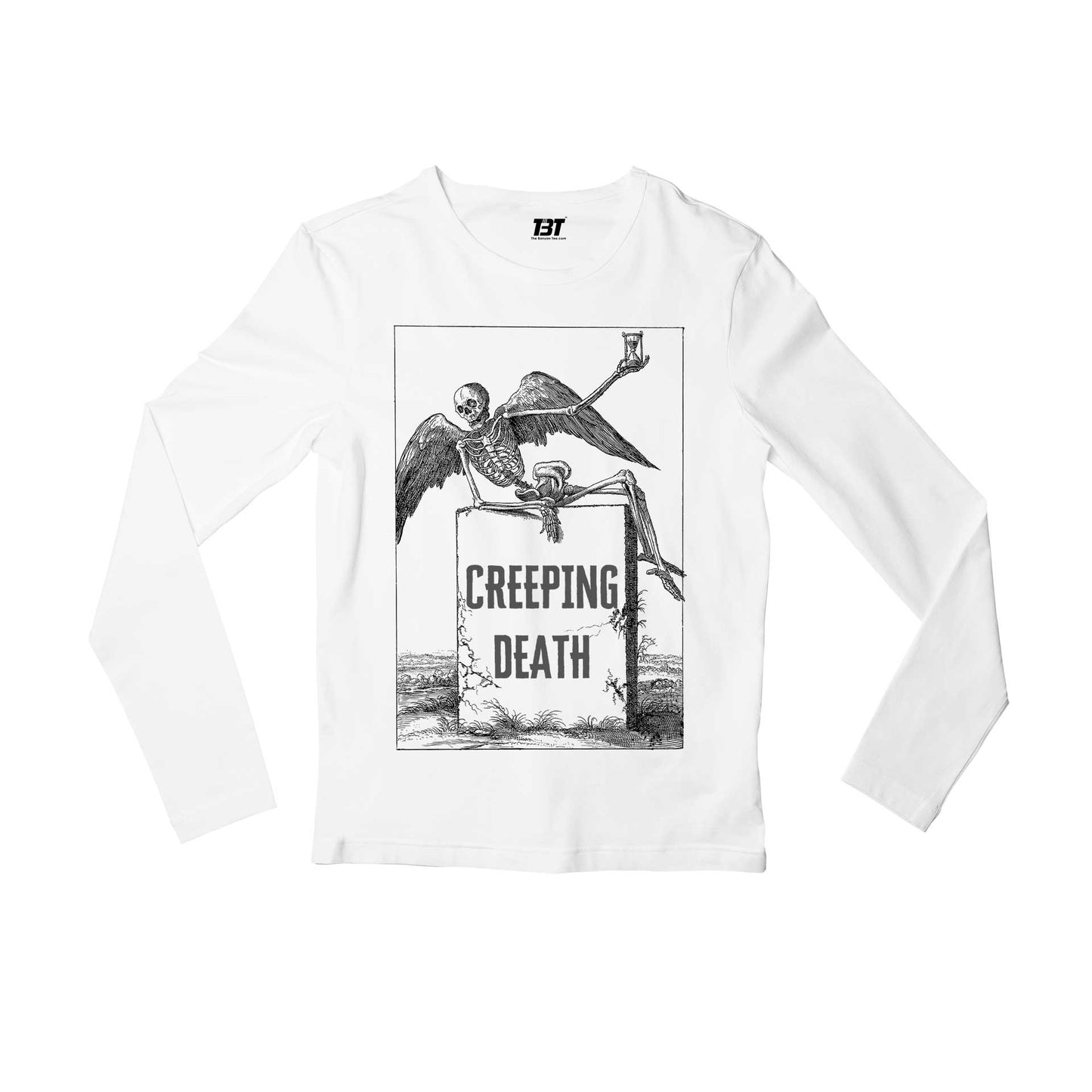 metallica creeping death full sleeves long sleeves music band buy online india the banyan tee tbt men women girls boys unisex white
