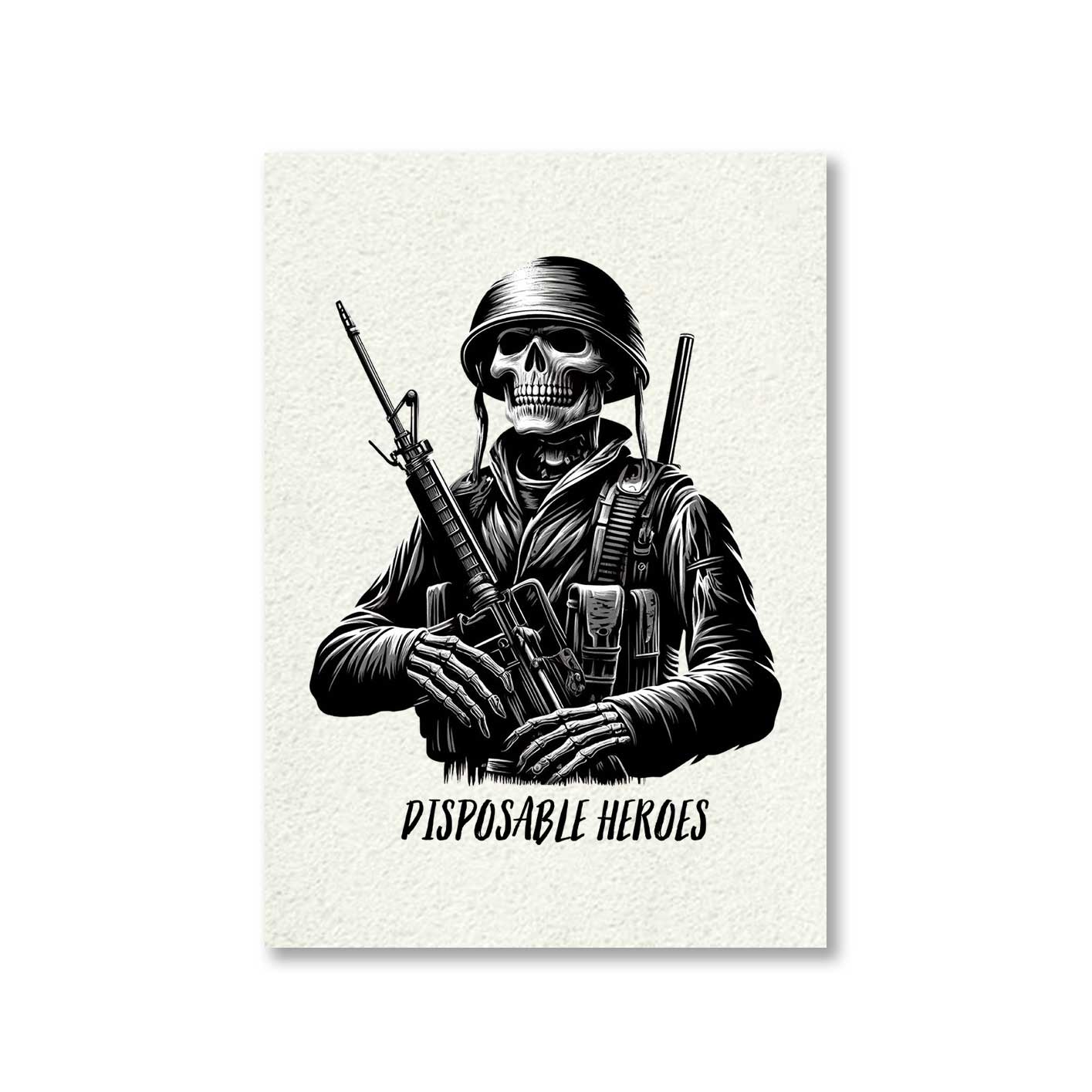 metallica disposable heroes poster wall art buy online india the banyan tee tbt a4