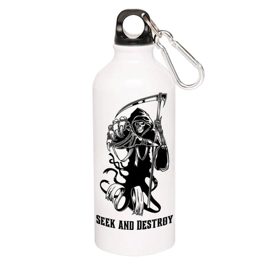 metallica seek & destroy sipper steel water bottle flask gym shaker music band buy online india the banyan tee tbt men women girls boys unisex  