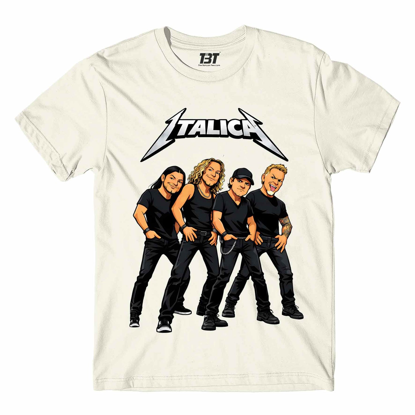 metallica italica t-shirt music band buy online india the banyan tee tbt men women girls boys unisex off white