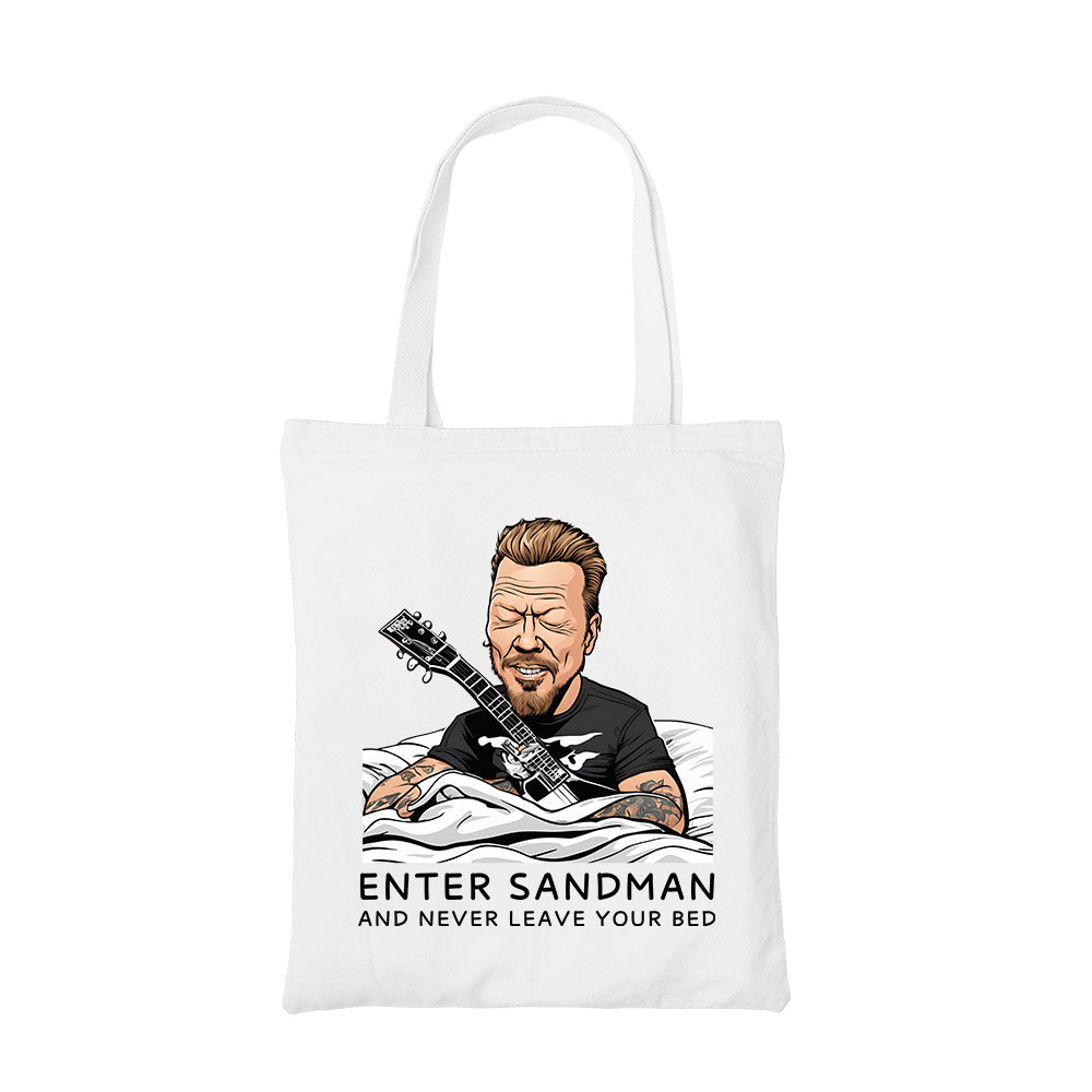 metallica enter sandman tote bag cotton printed music band buy online india the banyan tee tbt men women girls boys unisex