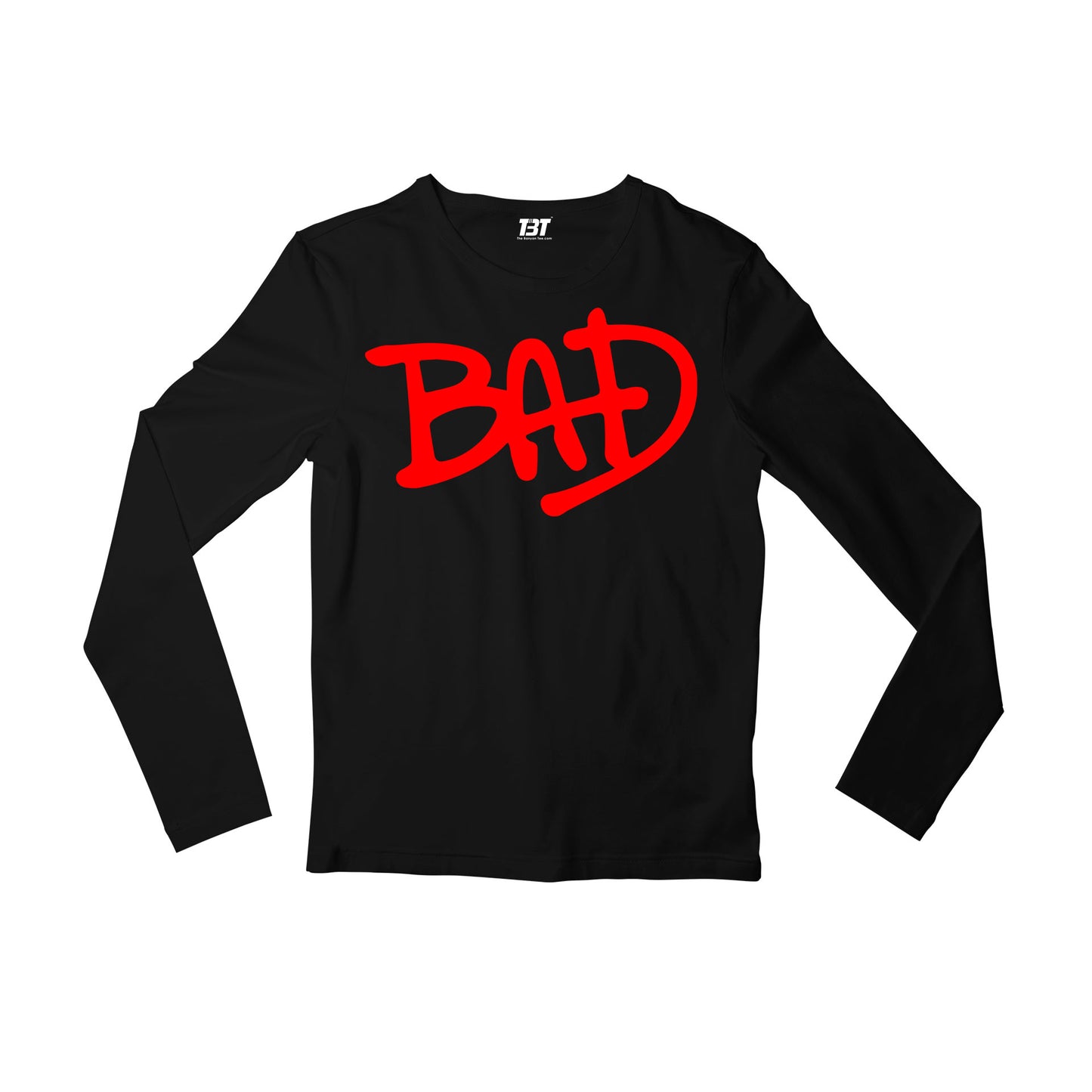 michael jackson bad full sleeves long sleeves music band buy online india the banyan tee tbt men women girls boys unisex black