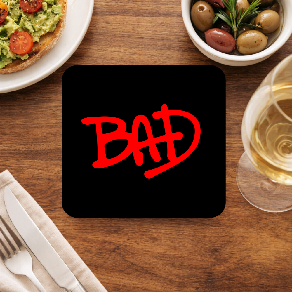 Michael Jackson 'Bad' wooden coaster – MJ album-inspired fan art by The Banyan Tee