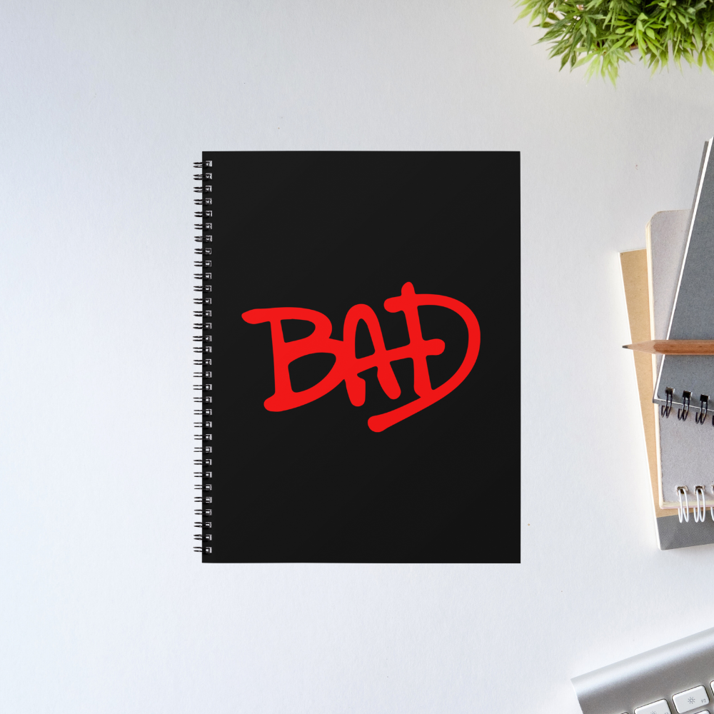 Michael Jackson 'Bad' unruled notebook – MJ album-inspired fan art cover by The Banyan Tee