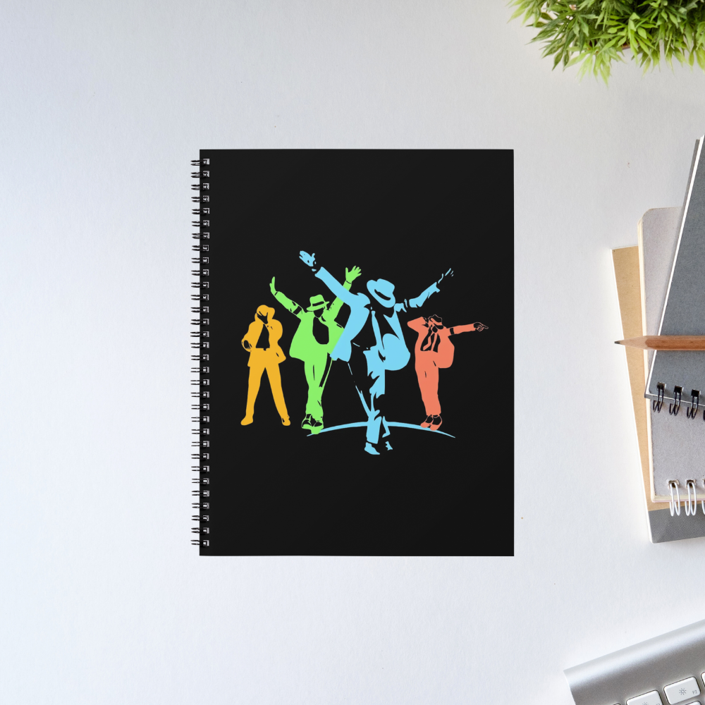 Michael Jackson 'The Moonwalker' neon art unruled notebook – MJ fan art by The Banyan Tee
