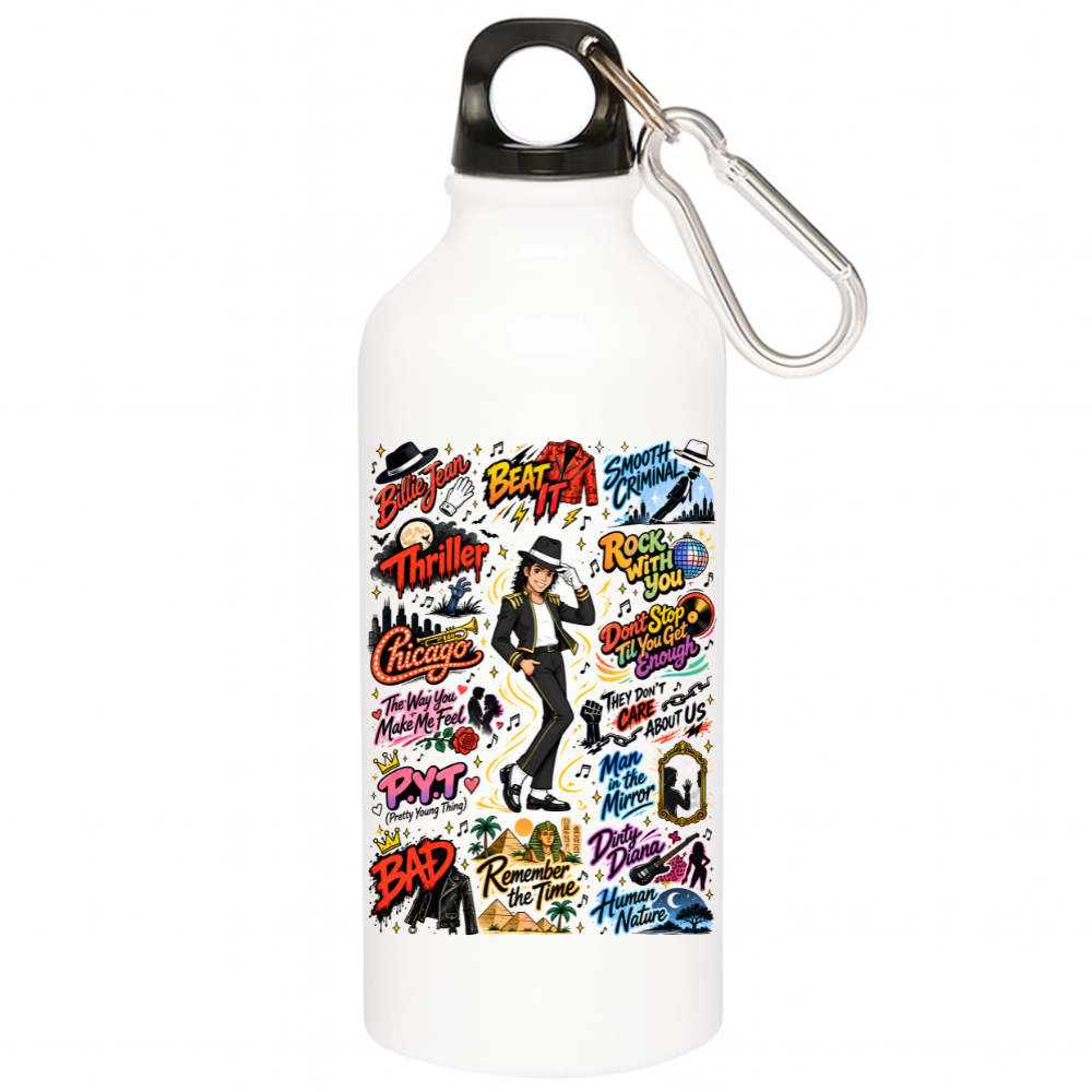 michael jackson mj scribble sipper steel water bottle flask gym shaker music band buy online india the banyan tee tbt men women girls boys unisex