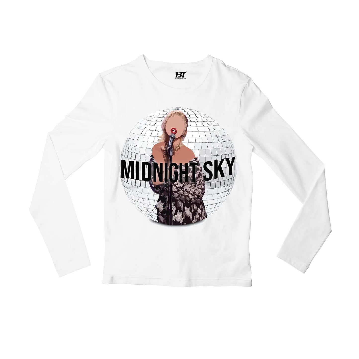 miley cyrus midnight sky full sleeves long sleeves music band buy online india the banyan tee tbt men women girls boys unisex white