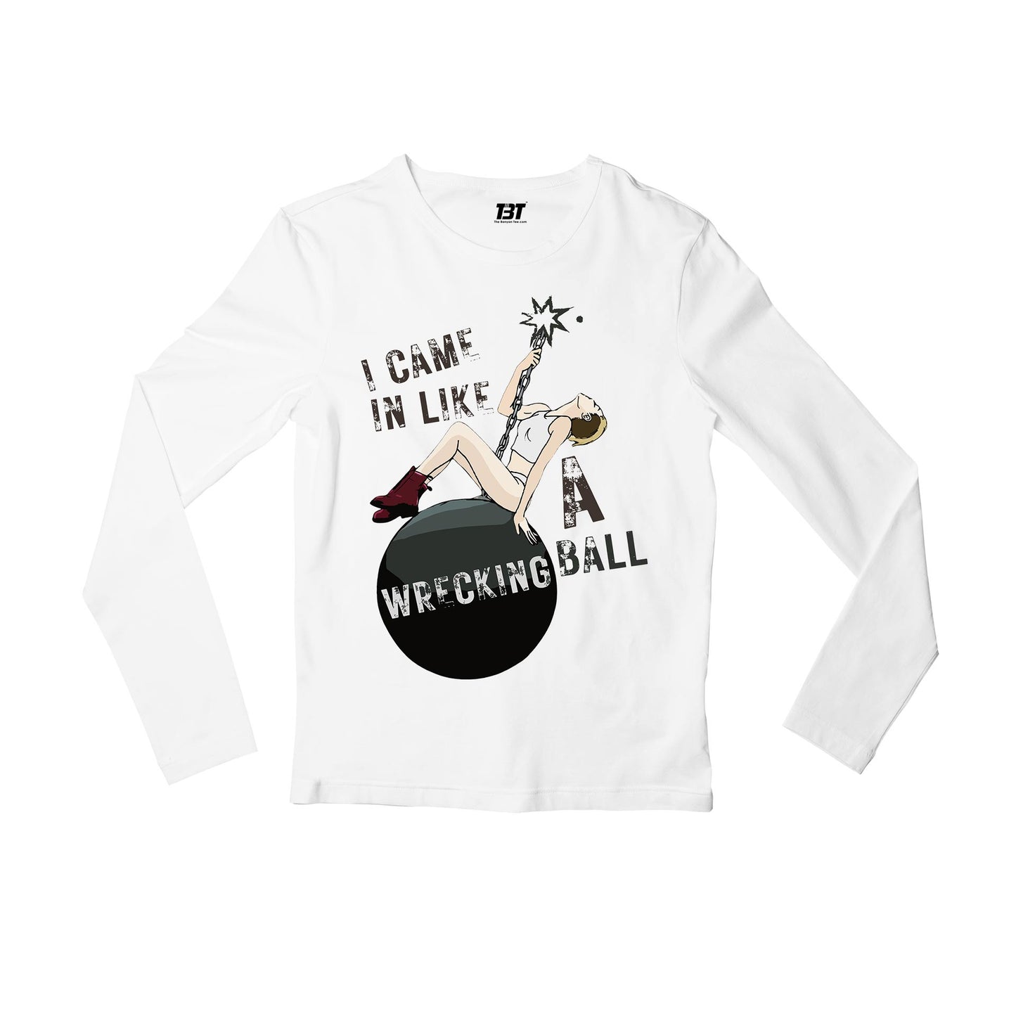 miley cyrus wrecking ball full sleeves long sleeves music band buy online india the banyan tee tbt men women girls boys unisex gray