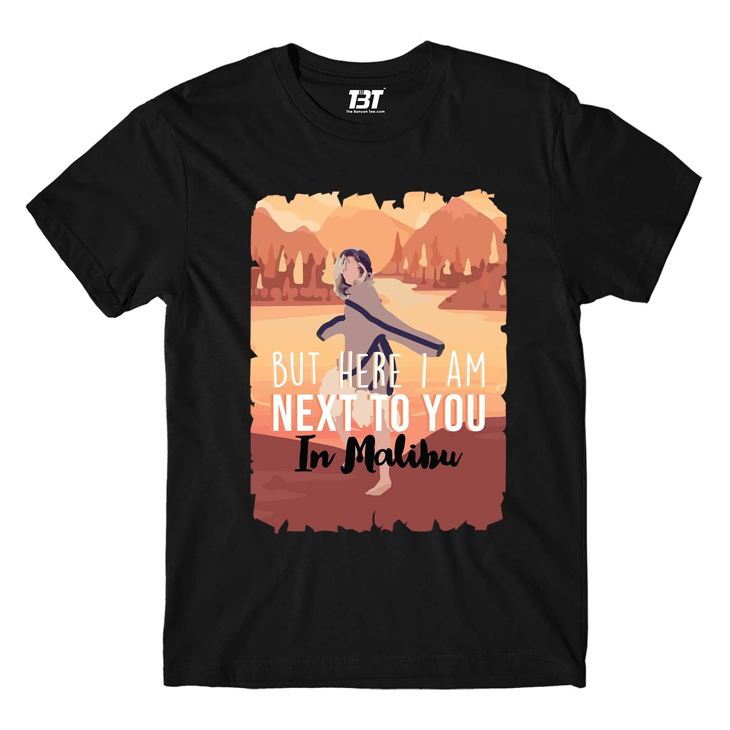 miley cyrus malibu t-shirt music band buy online india the banyan tee tbt men women girls boys unisex black but here i am next to you in malibu