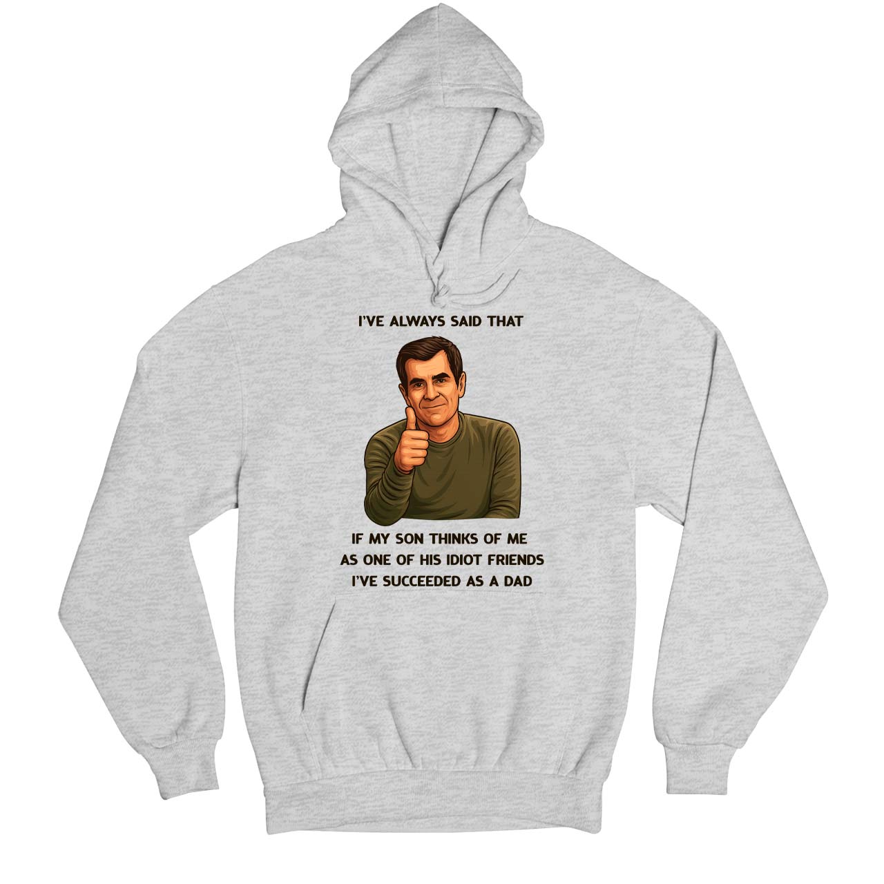 modern family succeeded as a dad hoodie hooded sweatshirt winterwear tv & movies buy online india the banyan tee tbt men women girls boys unisex gray