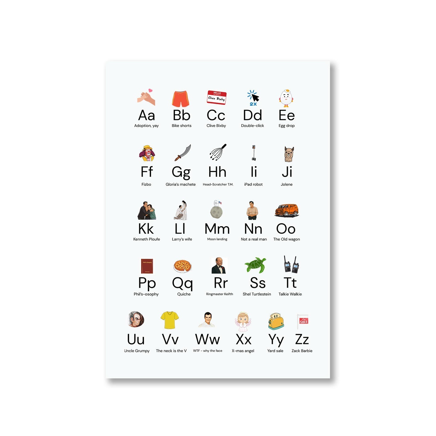 modern family modern alphabet poster wall art buy online india the banyan tee tbt a4