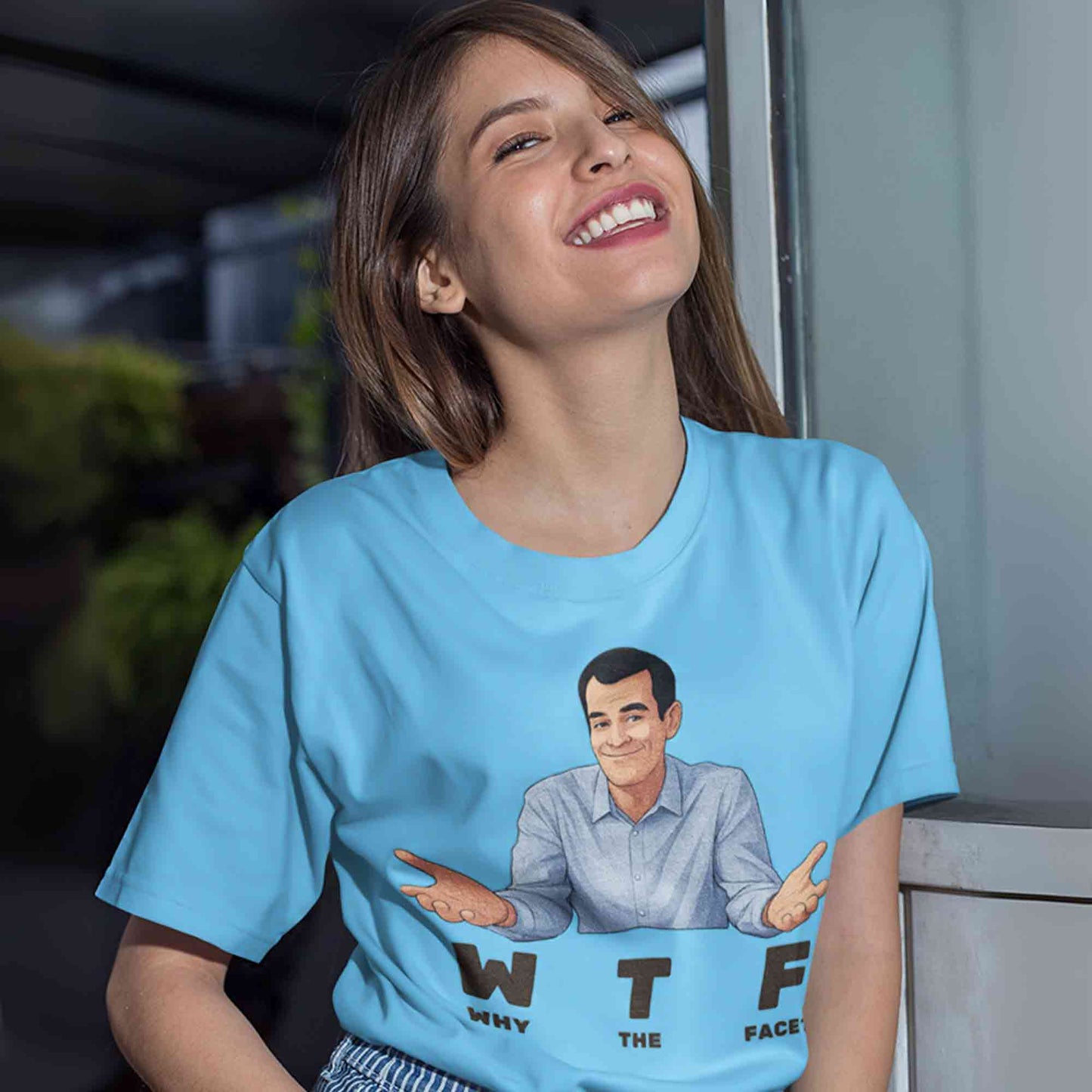 modern family why the face t-shirt tv & movies buy online india the banyan tee tbt men women girls boys unisex turquoise
