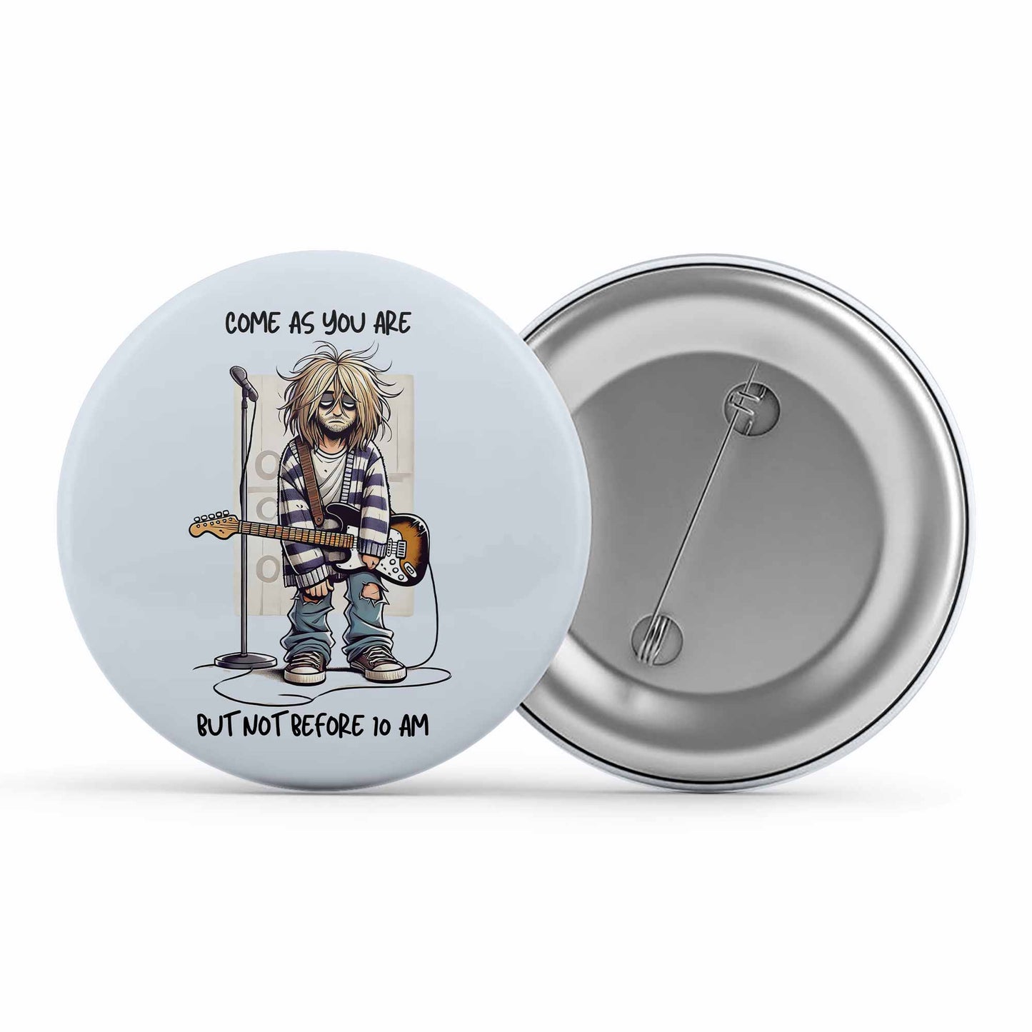 nirvana not before 10 am badge pin button music band buy online india the banyan tee tbt men women girls boys unisex