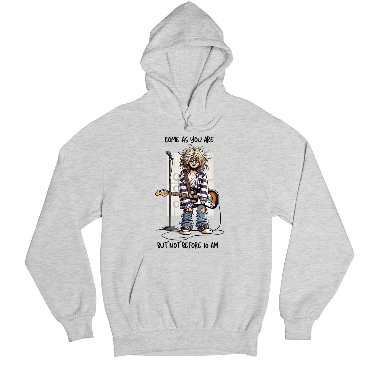 nirvana not before 10 am hoodie hooded sweatshirt winterwear music band buy online india the banyan tee tbt men women girls boys unisex gray