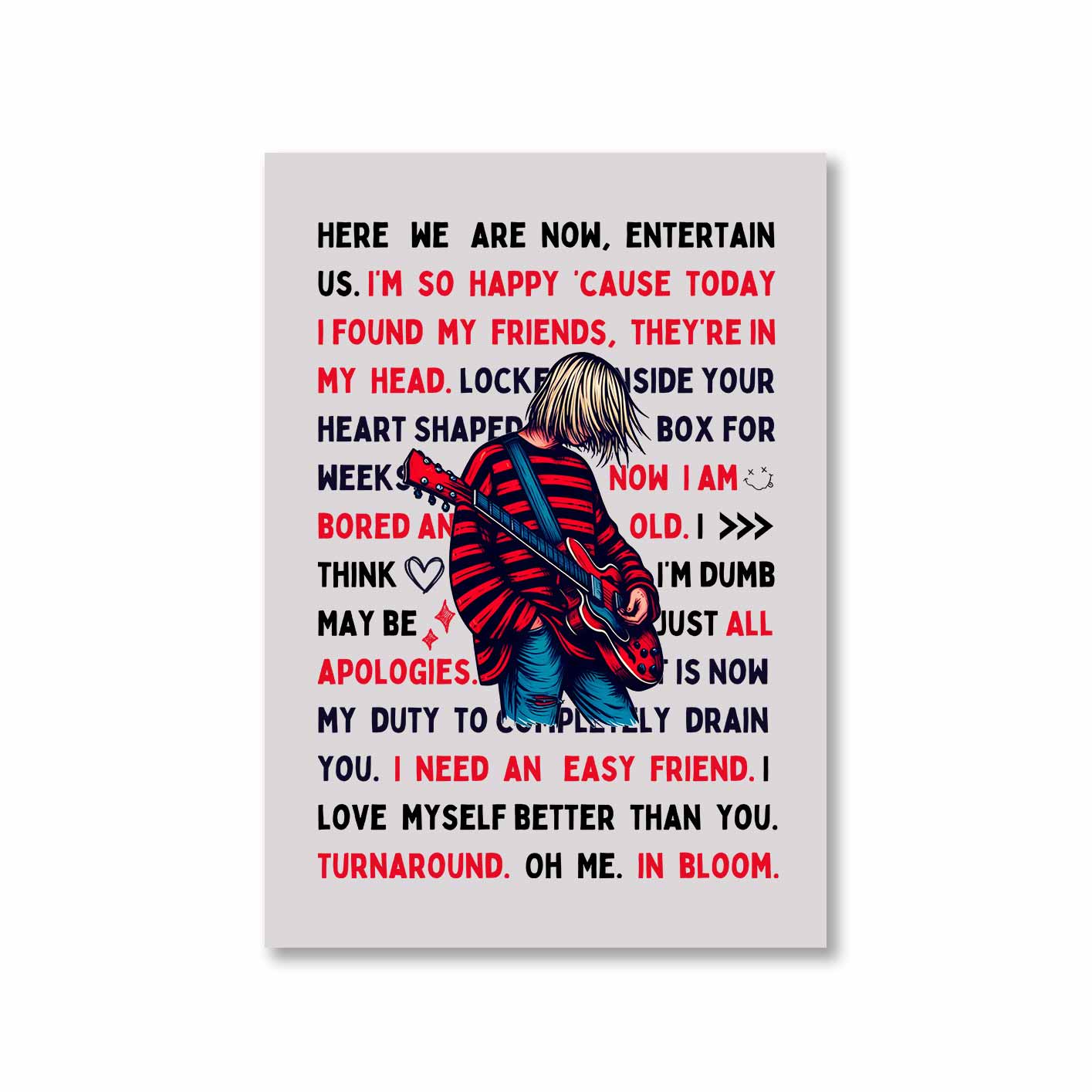 nirvana lyrical doodle poster wall art buy online india the banyan tee tbt a4