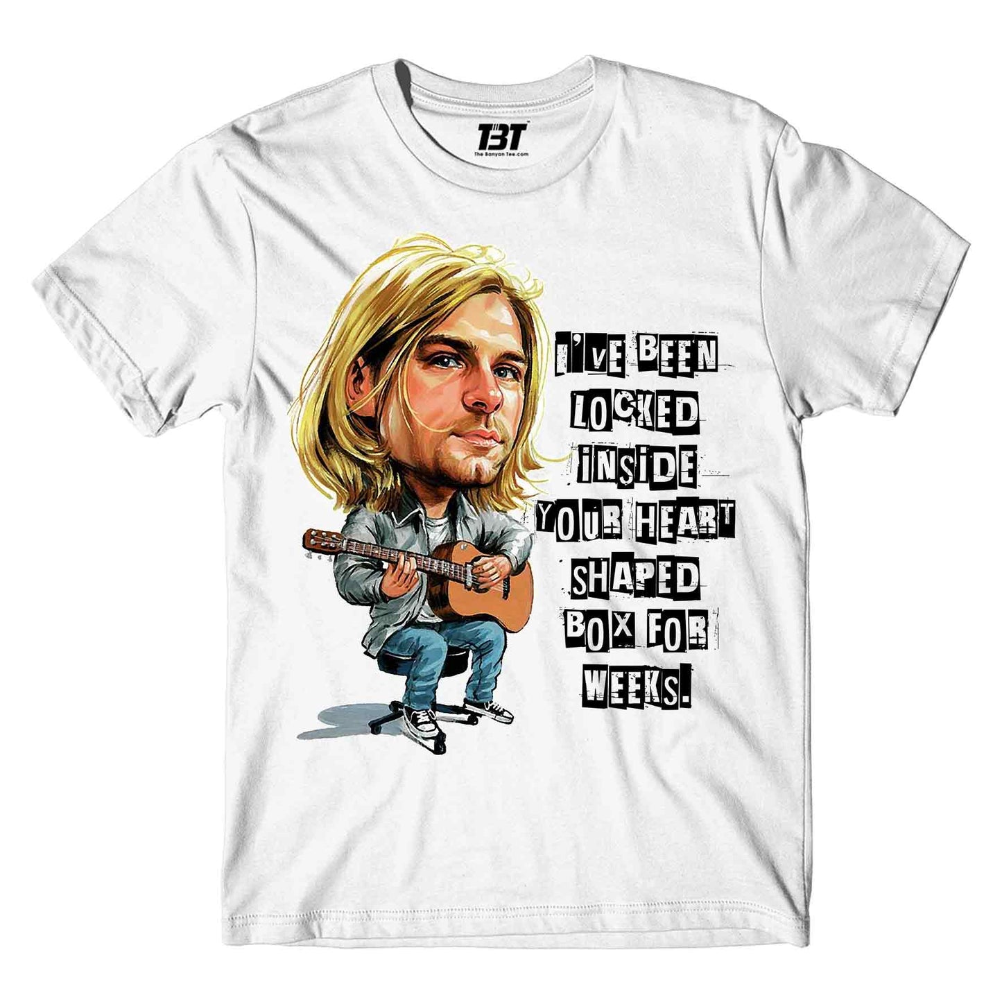 nirvana heart shaped box t-shirt music band buy online india the banyan tee tbt men women girls boys unisex white