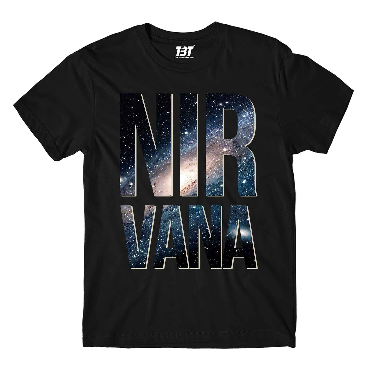 nirvana t-shirt music band buy online india the banyan tee tbt men women girls boys unisex black