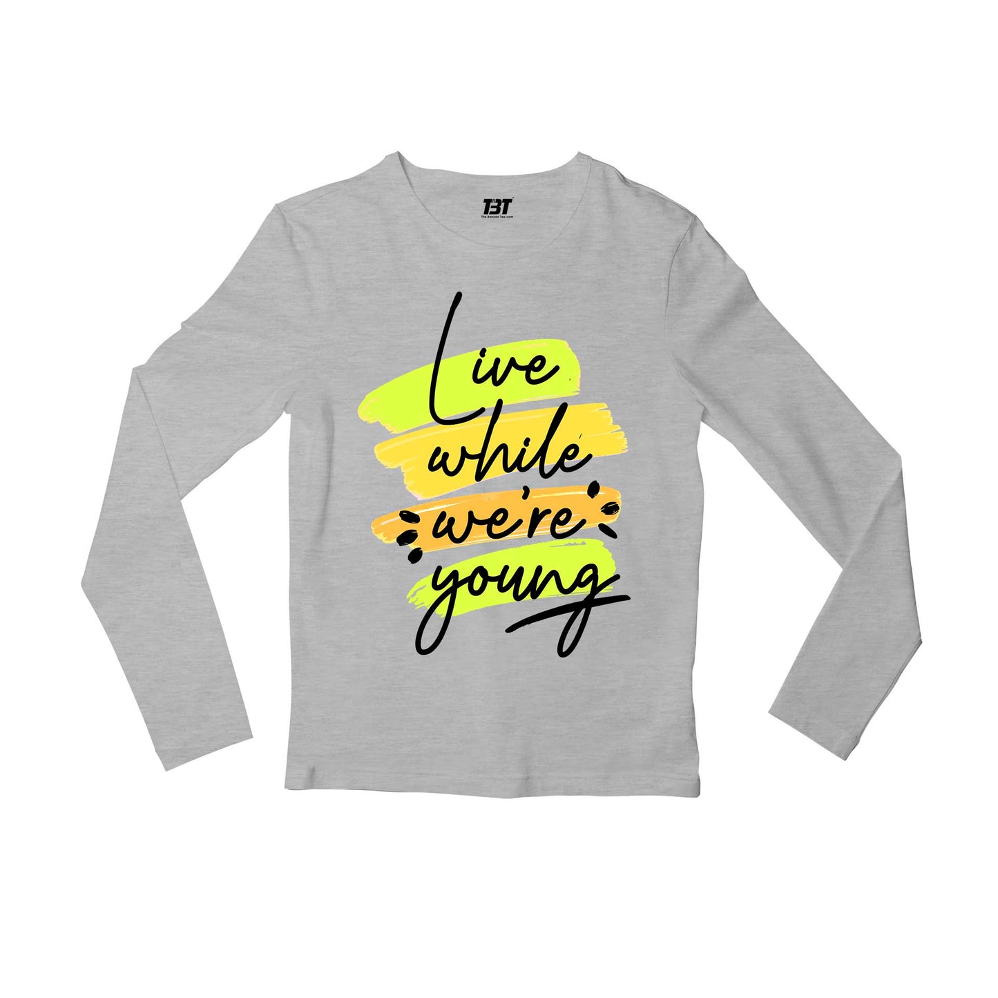 one direction live while we're young full sleeves long sleeves music band buy online india the banyan tee tbt men women girls boys unisex gray