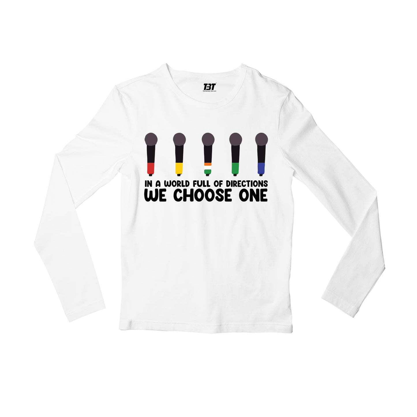 one direction we choose one full sleeves long sleeves music band buy online india the banyan tee tbt men women girls boys unisex white
