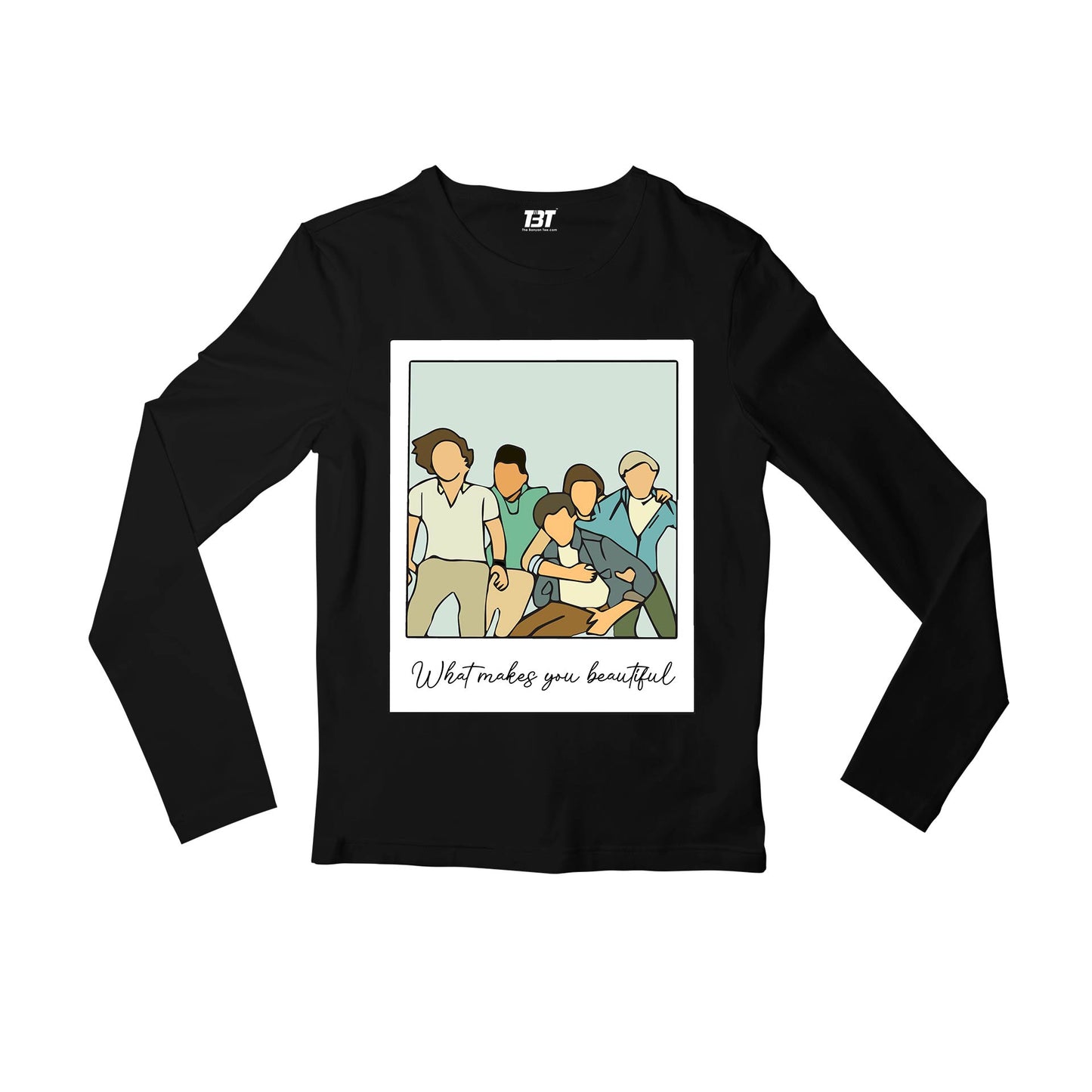 one direction what makes you beautiful full sleeves long sleeves music band buy online india the banyan tee tbt men women girls boys unisex black