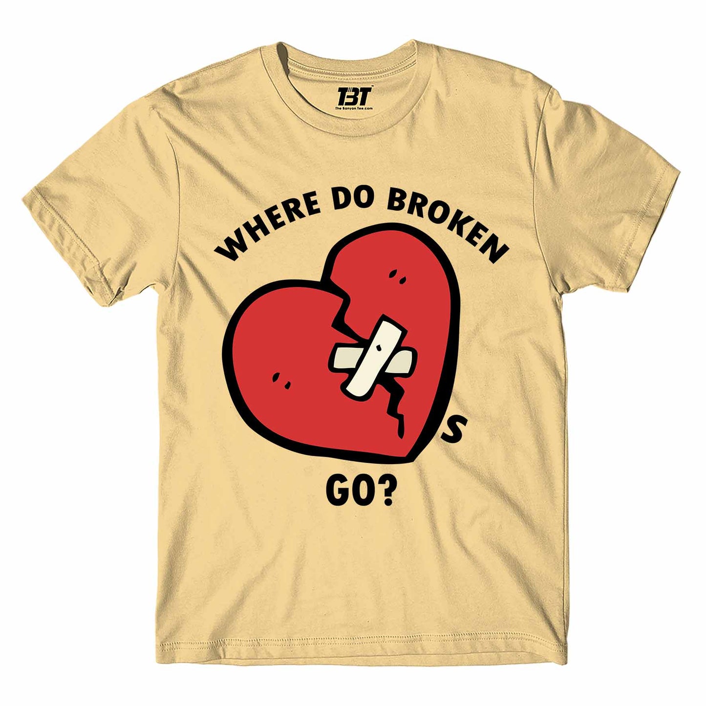 one direction where do broken hearts go t-shirt music band buy online india the banyan tee tbt men women girls boys unisex beige