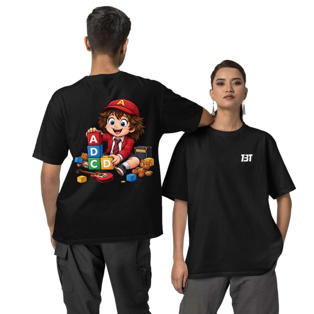 AC/DC Oversized T shirt - Back In Blocks