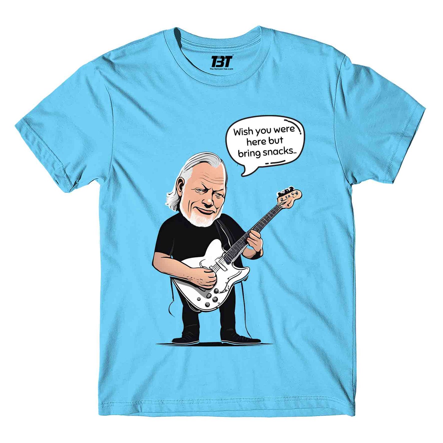 pink floyd wish you brought snacks t-shirt music band buy online india the banyan tee tbt men women girls boys unisex sky blue