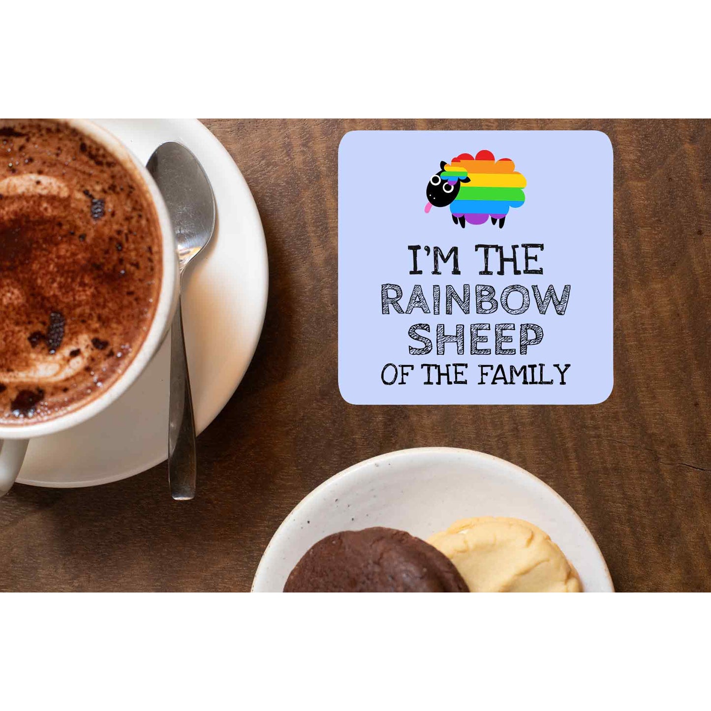 pride rainbow sheep of the family coasters wooden table cups indian printed graphic stylish buy online india the banyan tee tbt men women girls boys unisex - lgbtqia+