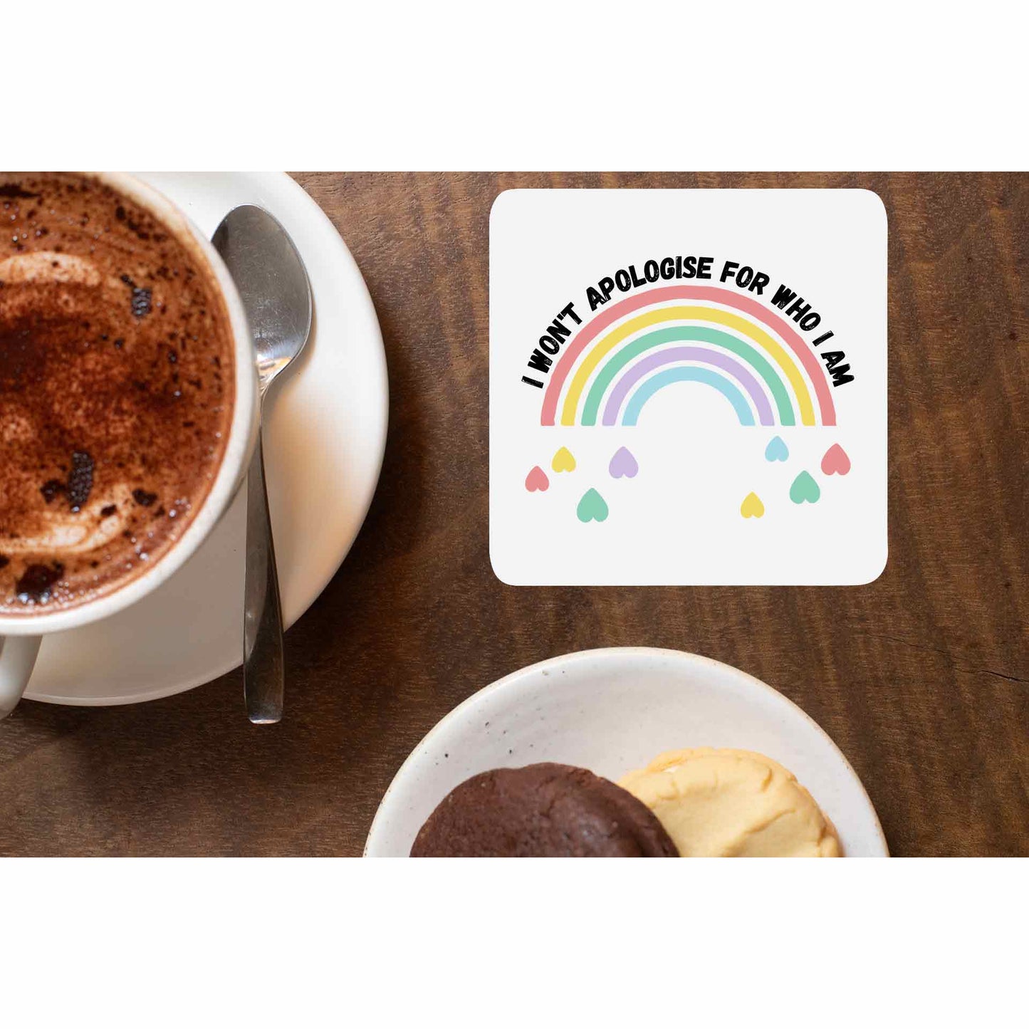 pride i won't apologise for who i am coasters wooden table cups indian printed graphic stylish buy online india the banyan tee tbt men women girls boys unisex - lgbtqia+