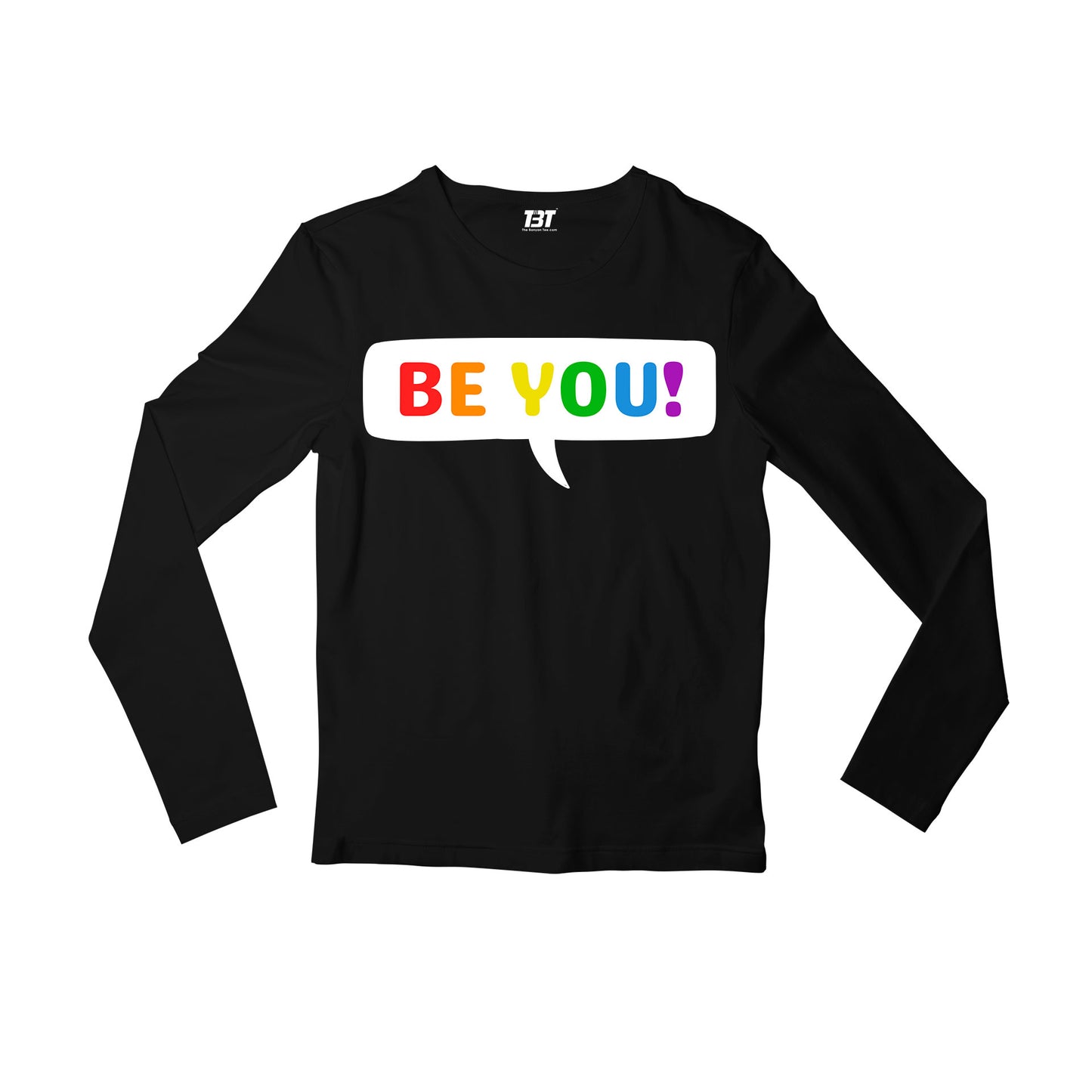 pride be you full sleeves long sleeves printed graphic stylish buy online india the banyan tee tbt men women girls boys unisex black - lgbtqia+