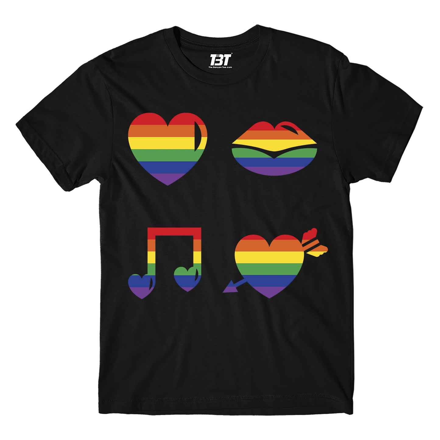 pride rainbow love t-shirt printed graphic stylish buy online india the banyan tee tbt men women girls boys unisex black - lgbtqia+