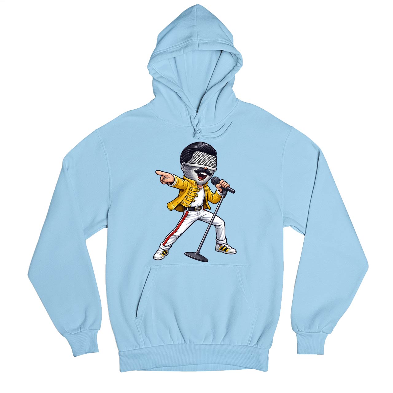 queen mic mercury hoodie hooded sweatshirt winterwear music band buy online india the banyan tee tbt men women girls boys unisex baby blue