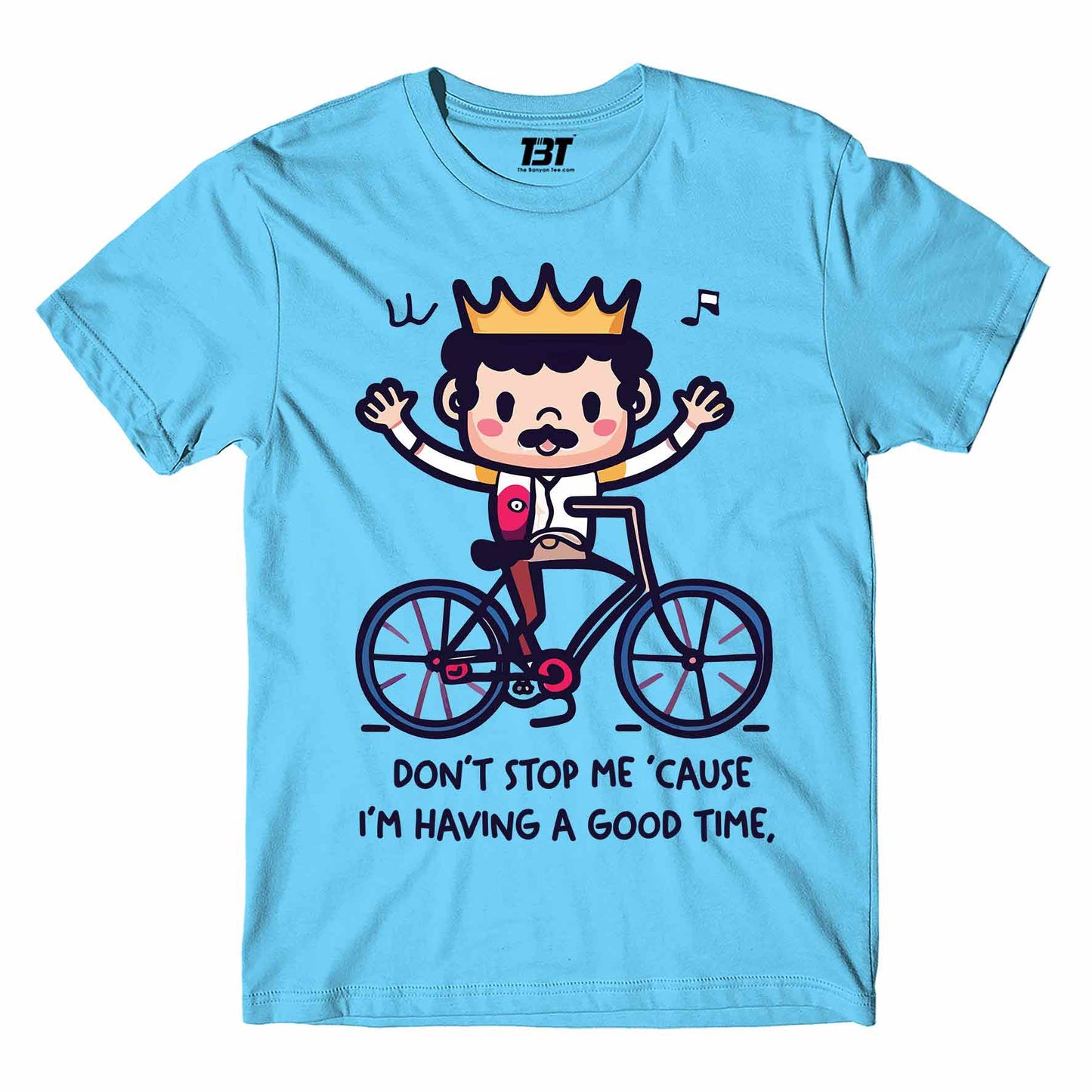 queen don't stop me now t-shirt music band buy online india the banyan tee tbt men women girls boys unisex sky blue
