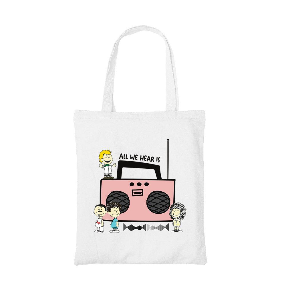 queen all we hear is tote bag cotton printed music band buy online india the banyan tee tbt men women girls boys unisex