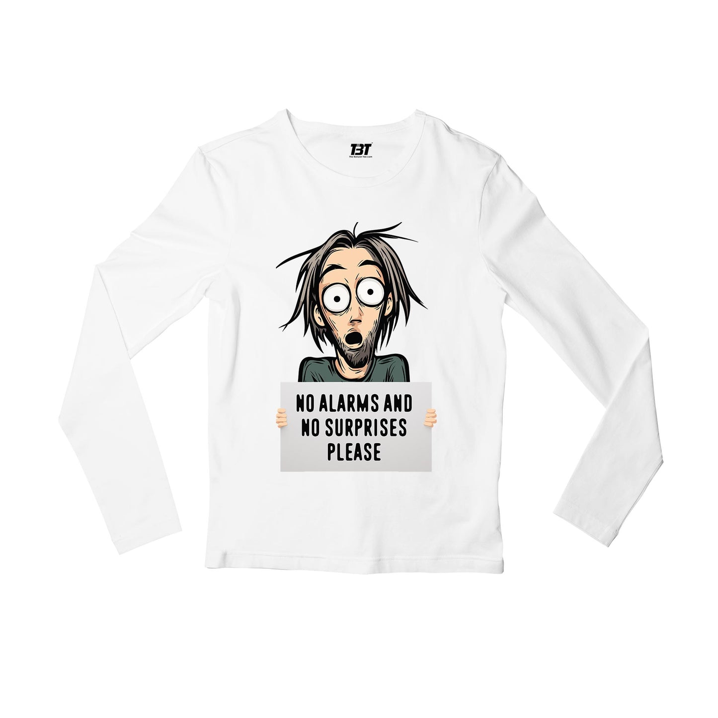 radiohead no surprises full sleeves long sleeves music band buy online india the banyan tee tbt men women girls boys unisex white