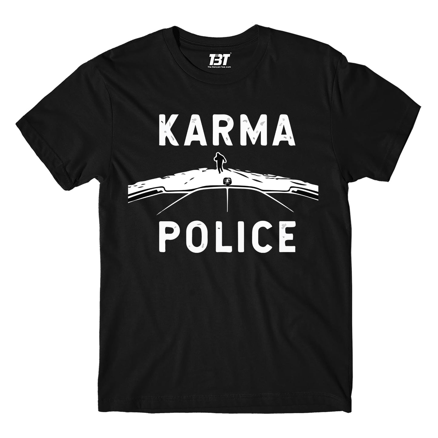 radiohead karma police t-shirt music band buy online india the banyan tee tbt men women girls boys unisex black