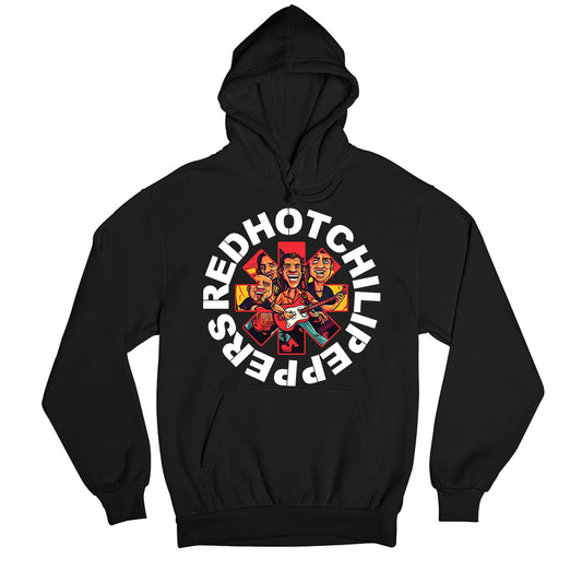 red hot chili peppers cool art hoodie hooded sweatshirt winterwear music band buy online india the banyan tee tbt men women girls boys unisex black