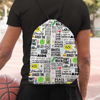 rick and morty drawstring bag college school gym tv shows & movies buy online india the banyan tee tbt men women girls boys unisex